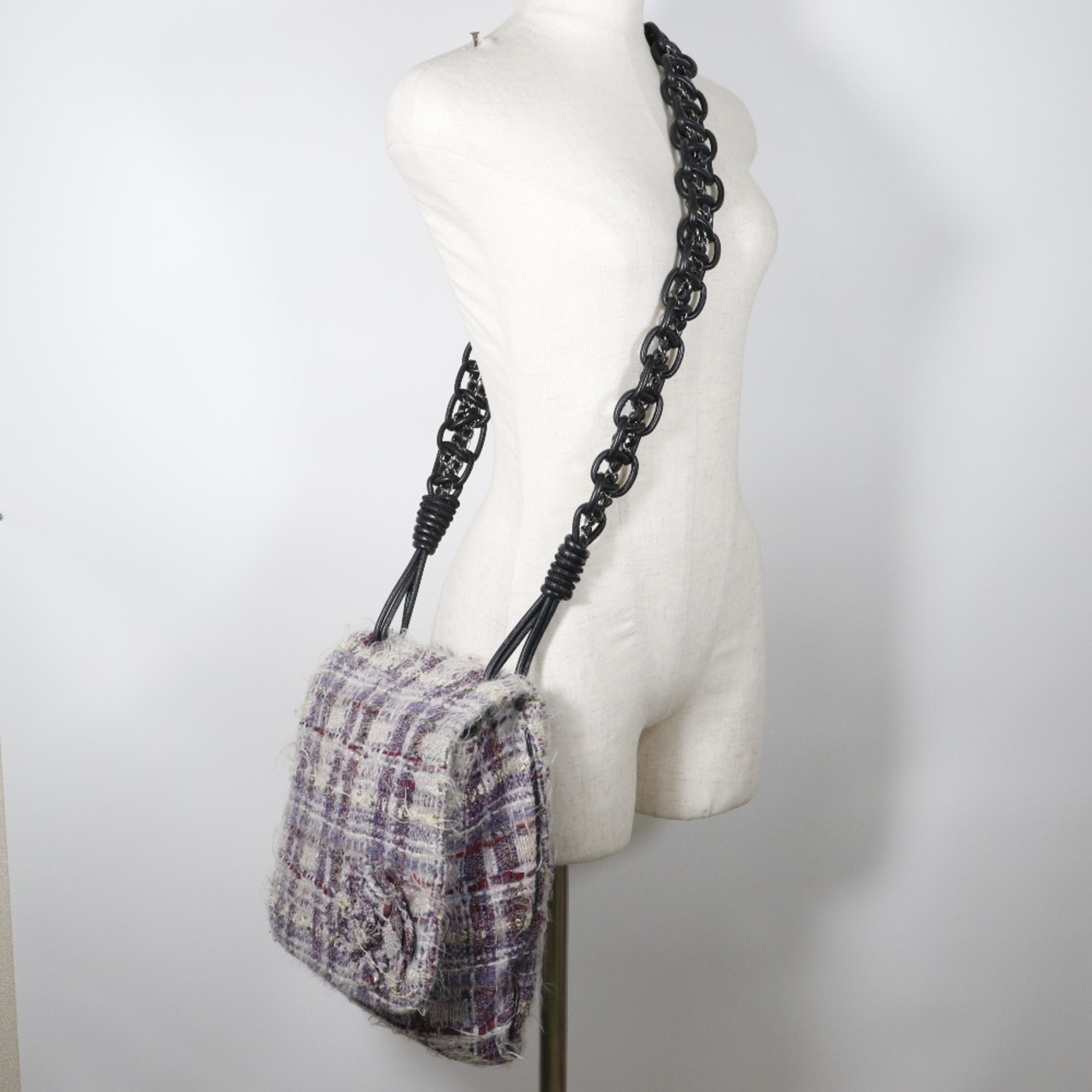 CHANEL Shoulder Bag Tweed 2006 A5 Flap Women's I131824071