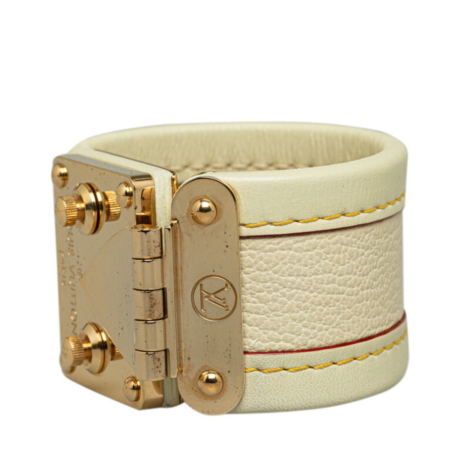 Louis Vuitton Suhali Bracelet Serure M92632 Ivory White Leather Women's LOUIS VUITTON