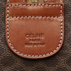 Celine Macadam Boston Bag Brown PVC Leather Women's CELINE