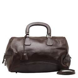 Prada handbag shoulder bag brown leather women's PRADA