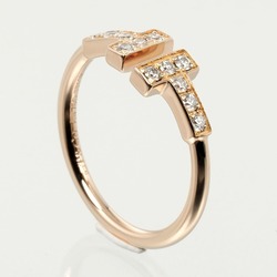 Tiffany & Co. T-Wire Ring, Size 6, K18 PG Pink Gold, 12P Diamond, Approx. 2.1g I132124027
