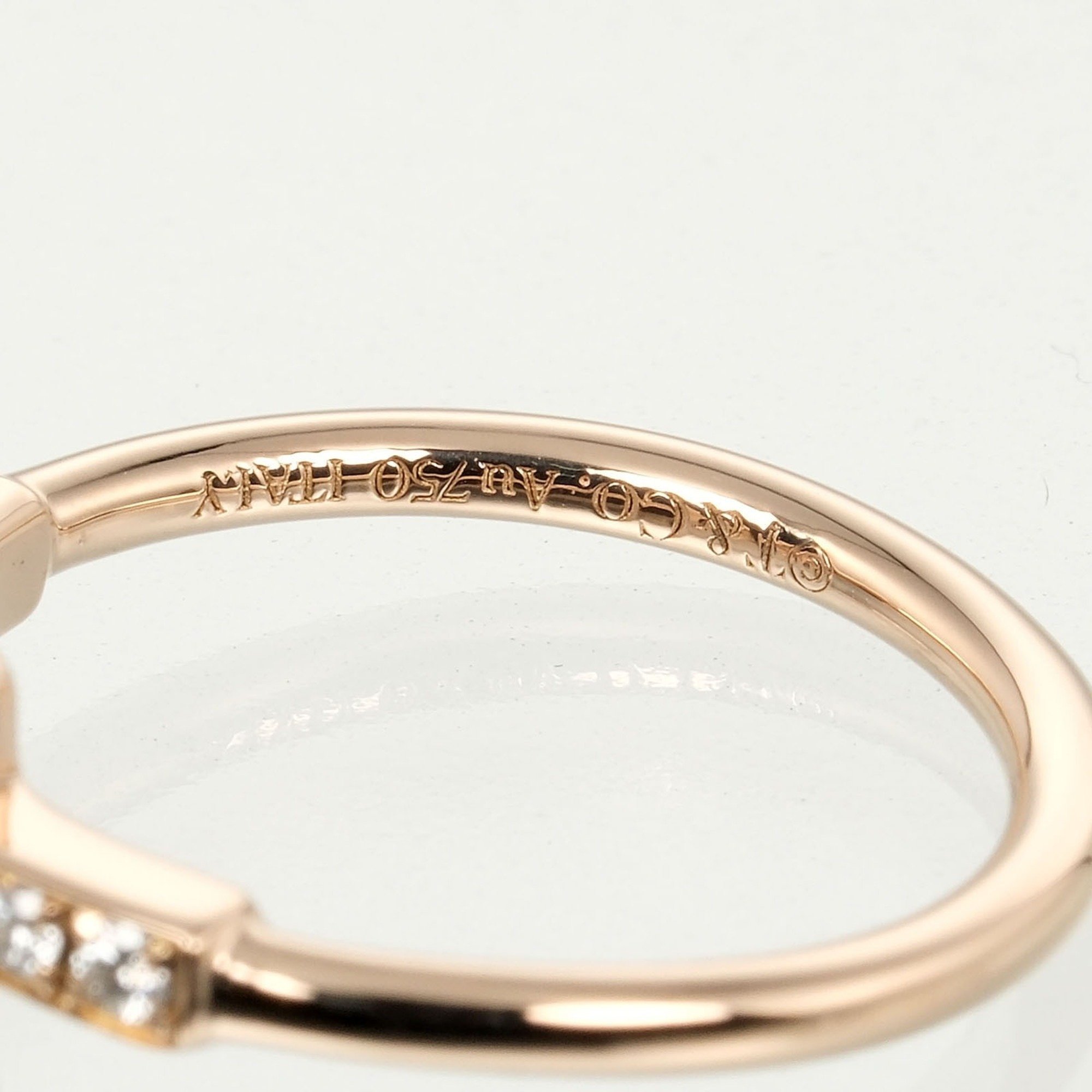 Tiffany & Co. T-Wire Ring, Size 6, K18 PG Pink Gold, 12P Diamond, Approx. 2.1g I132124027