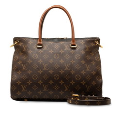 Louis Vuitton Monogram Pallas Handbag Shoulder Bag M41064 Brown Black PVC Leather Women's LOUIS VUITTON