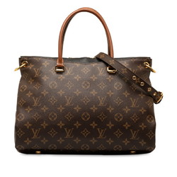 Louis Vuitton Monogram Pallas Handbag Shoulder Bag M41064 Brown Black PVC Leather Women's LOUIS VUITTON