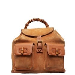 Gucci Bamboo Backpack 003.58.0016 Brown Beige Suede Leather Women's GUCCI