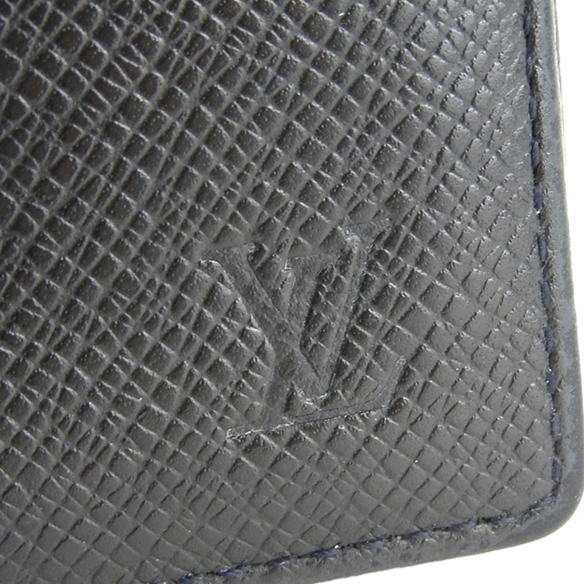 Louis Vuitton Wallets & Coin Cases Porte Monnaie Boite M30382 Taiga Ardoise Black Compact Accessory Purse Women Men LOUIS VUITTON