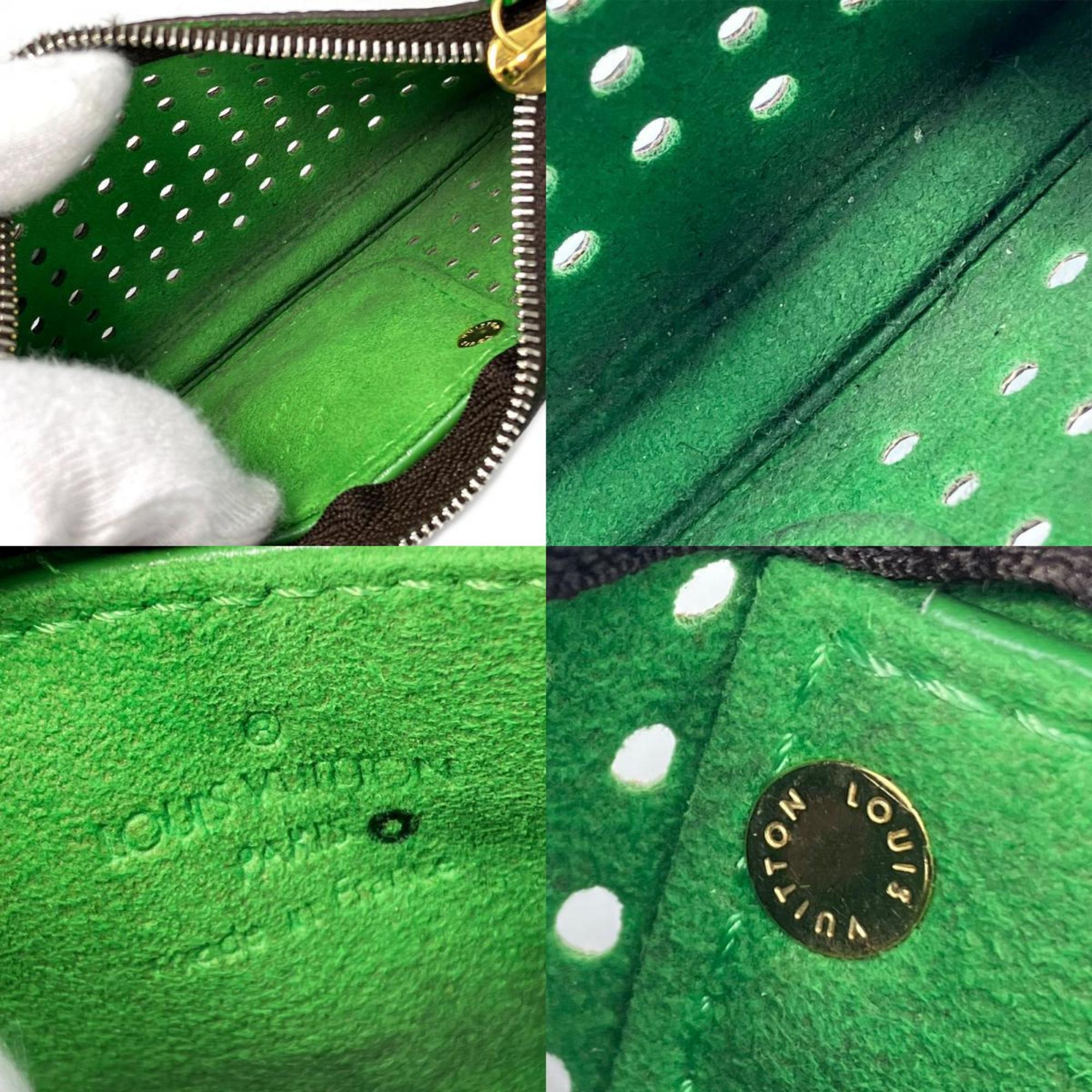 Louis Vuitton Wallet/Coin Case Pochette Cle M95186 Monogram Perforated Vert Brown Green Women's Men's LOUIS VUITTON