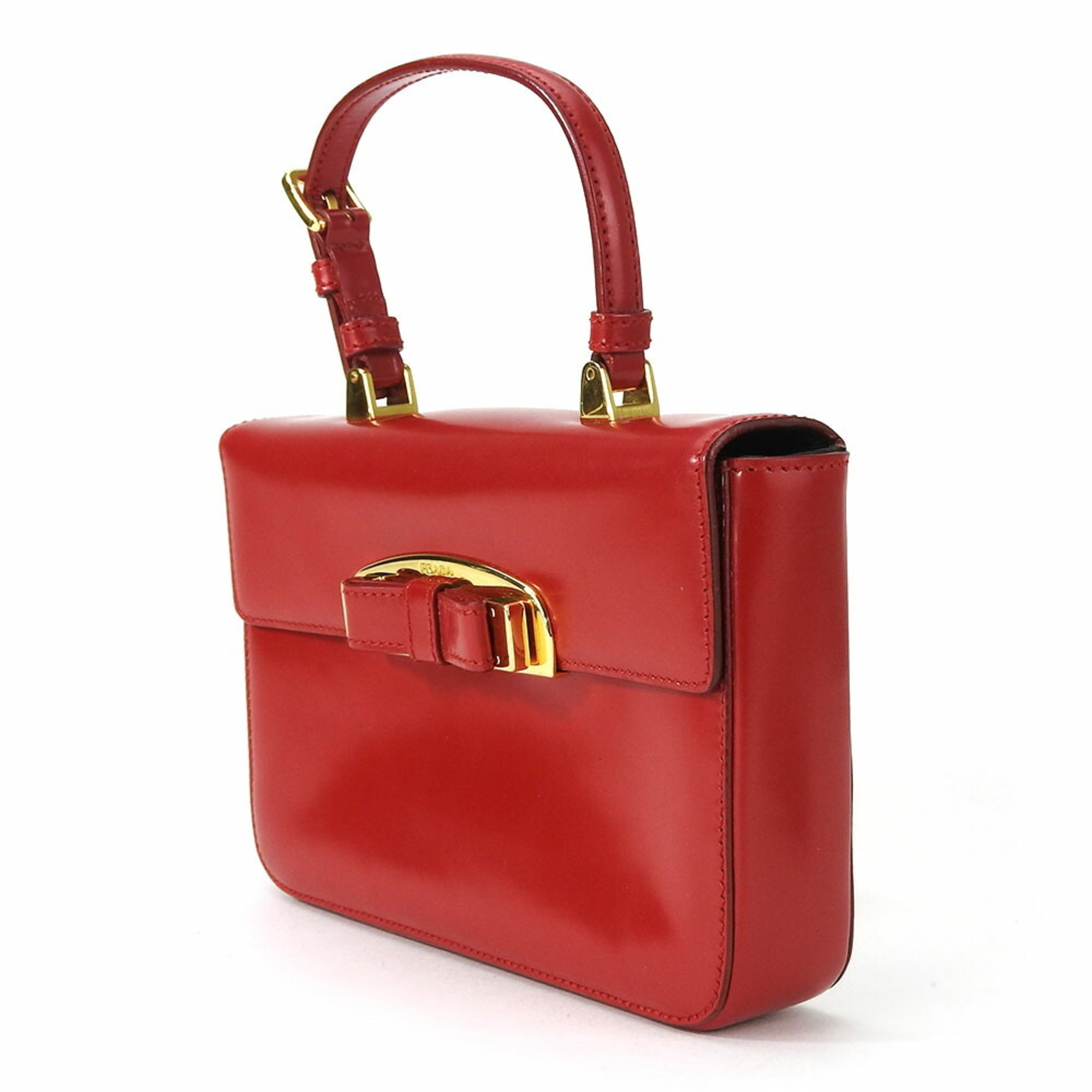 Prada Handbag BN1670 Calfskin ROSSO Red Bag Ribbon Women's PRADA