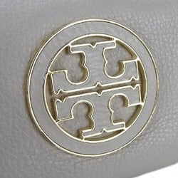 Tory Burch Long Wallet Leather Mercury Gray Round Women's