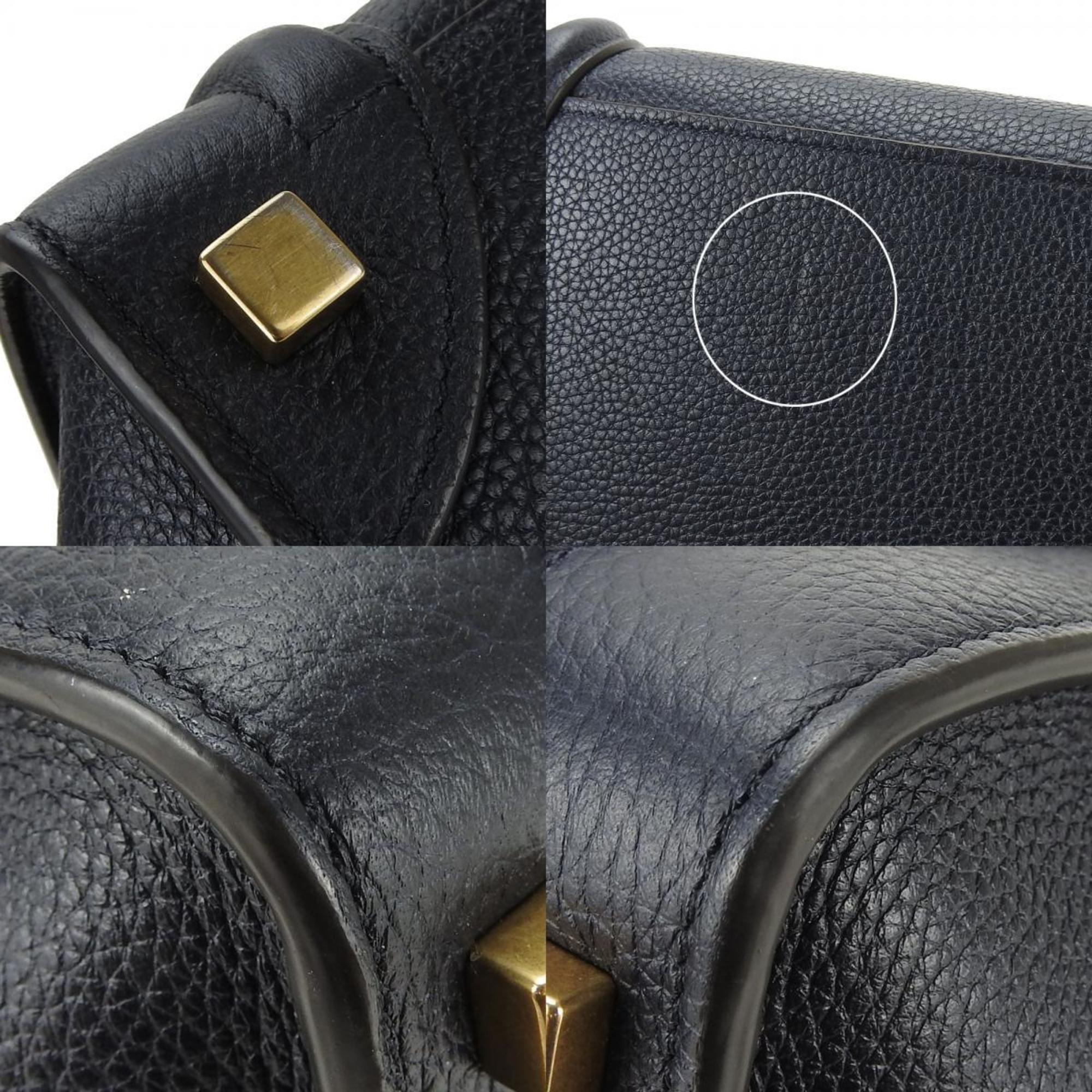 Celine handbag luggage micro shopper leather navy women's CELINE