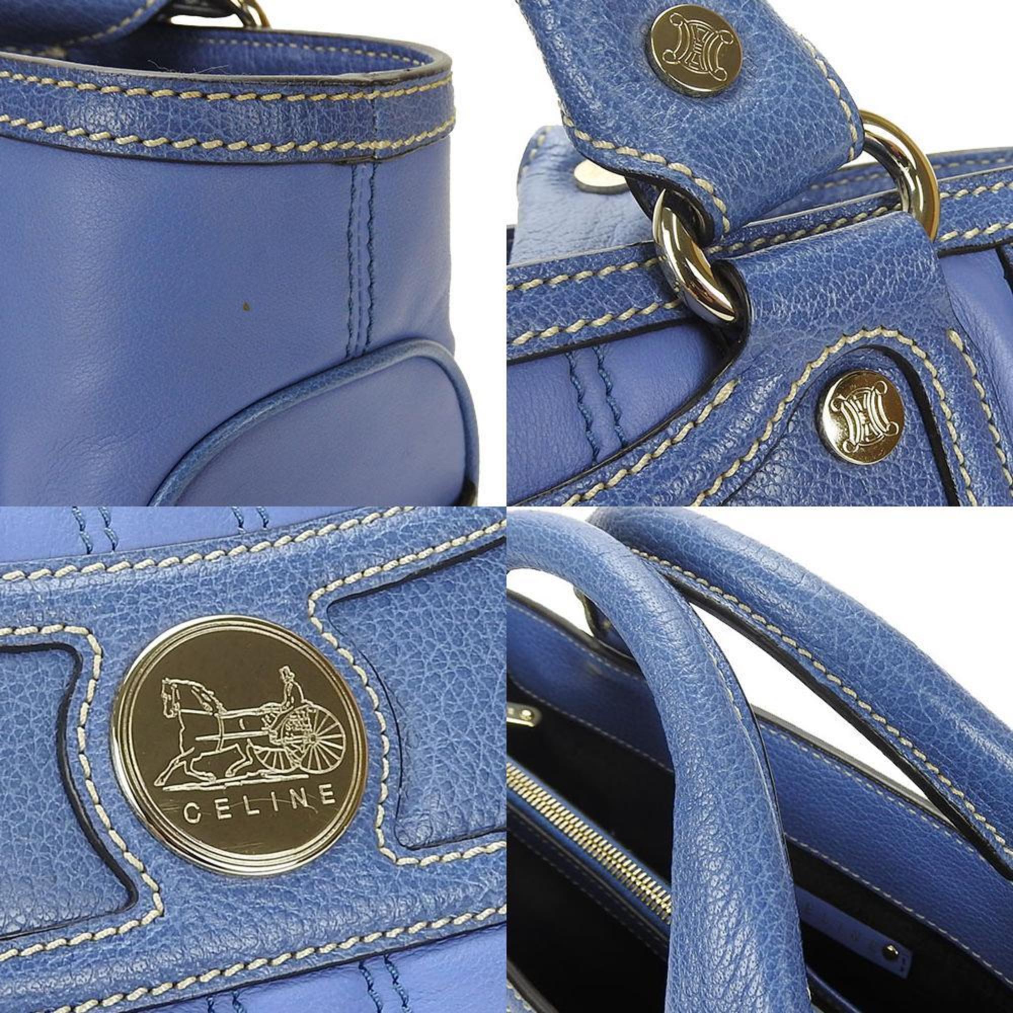 Celine Handbag Boogie Bag 134023PLA.06BM Leather Blue Women's CELINE