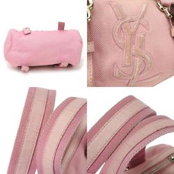 Yves Saint Laurent Handbag 144336 Kahala Canvas Leather Pink Bag Women's YVES SAINT LAURENT