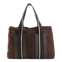 Hermes HERMES handbag tote bag Troca Horizontal MM cotton brown unisex e58502g