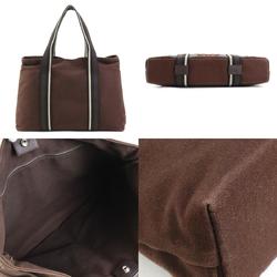 Hermes HERMES handbag tote bag Troca Horizontal MM cotton brown unisex e58502g