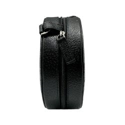 BVLGARI Shoulder Bag Pochette Leather Black Women's z0498
