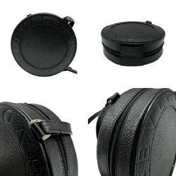 BVLGARI Shoulder Bag Pochette Leather Black Women's z0498