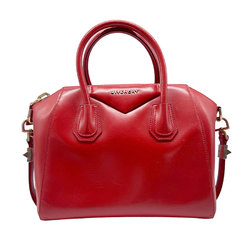 Givenchy Antigona Handbag Shoulder Bag Leather Red Gold Women's z0506
