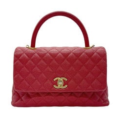 CHANEL Handbag Shoulder Bag Coco Handle 29 Caviar Skin Leather Red Women's z0578
