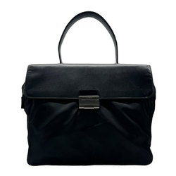 PRADA handbag nylon/leather black unisex B7496 z0450