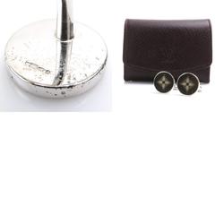 Louis Vuitton Cufflinks and Case Set Silver 925/Taiga Silver/Brown/Burgundy Men's e58560i