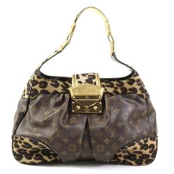Louis Vuitton LOUIS VUITTON Shoulder Bag Monogram Leopard Polly Canvas/Pony Brown/Blue/Gold Gold Women's M95282 e58501f