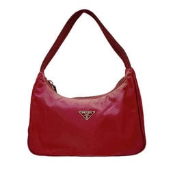 PRADA handbag nylon dark red silver women's z0636