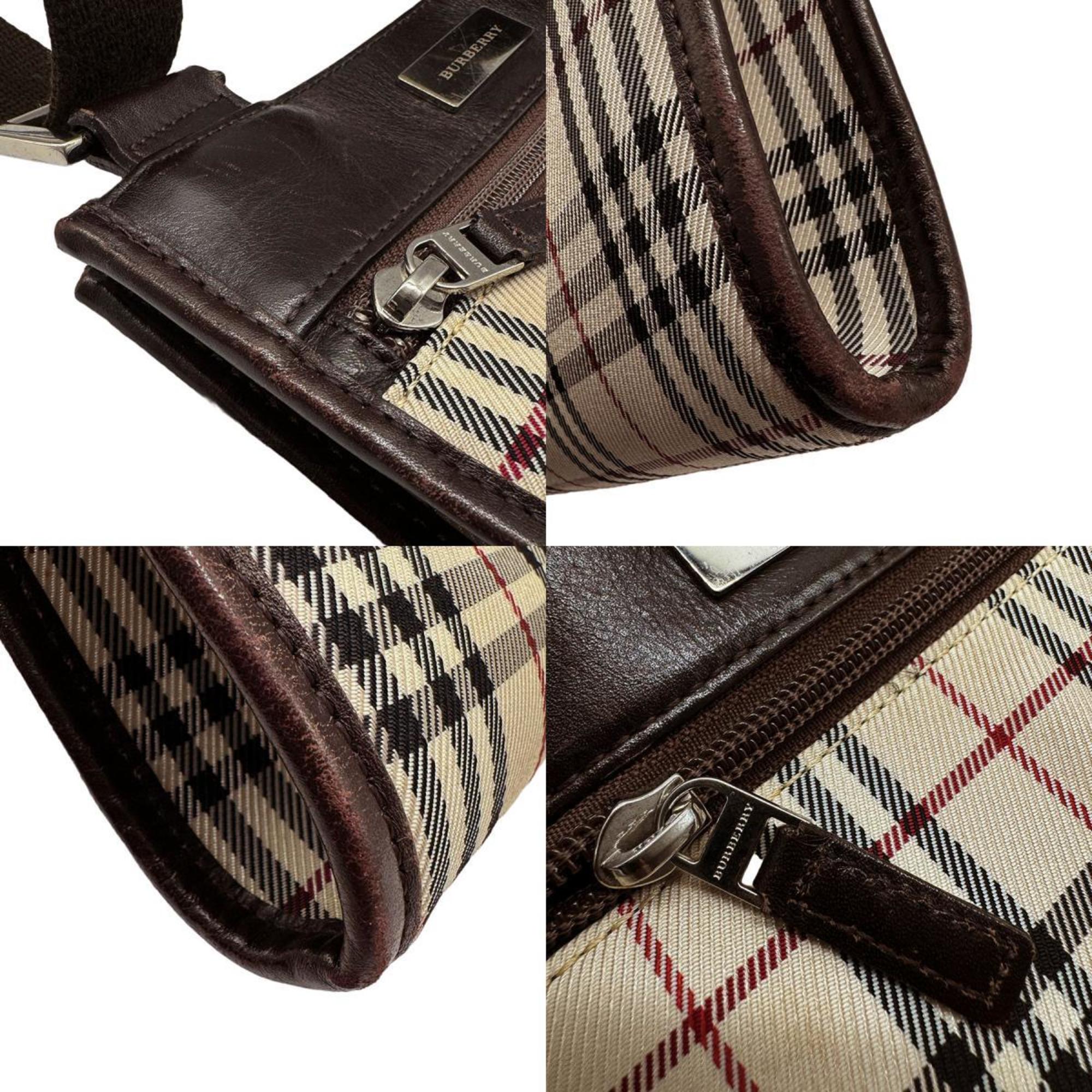 Burberry Shoulder Bag Canvas/Leather Beige/Brown Unisex z0480