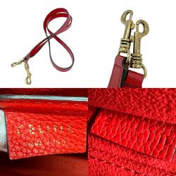 CELINE Handbag Shoulder Bag Luggage Nano Shopper Leather Red Women's z0585