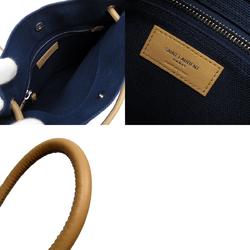 Saint Laurent shoulder bag, cotton canvas/leather, navy/beige, unisex, w0146g