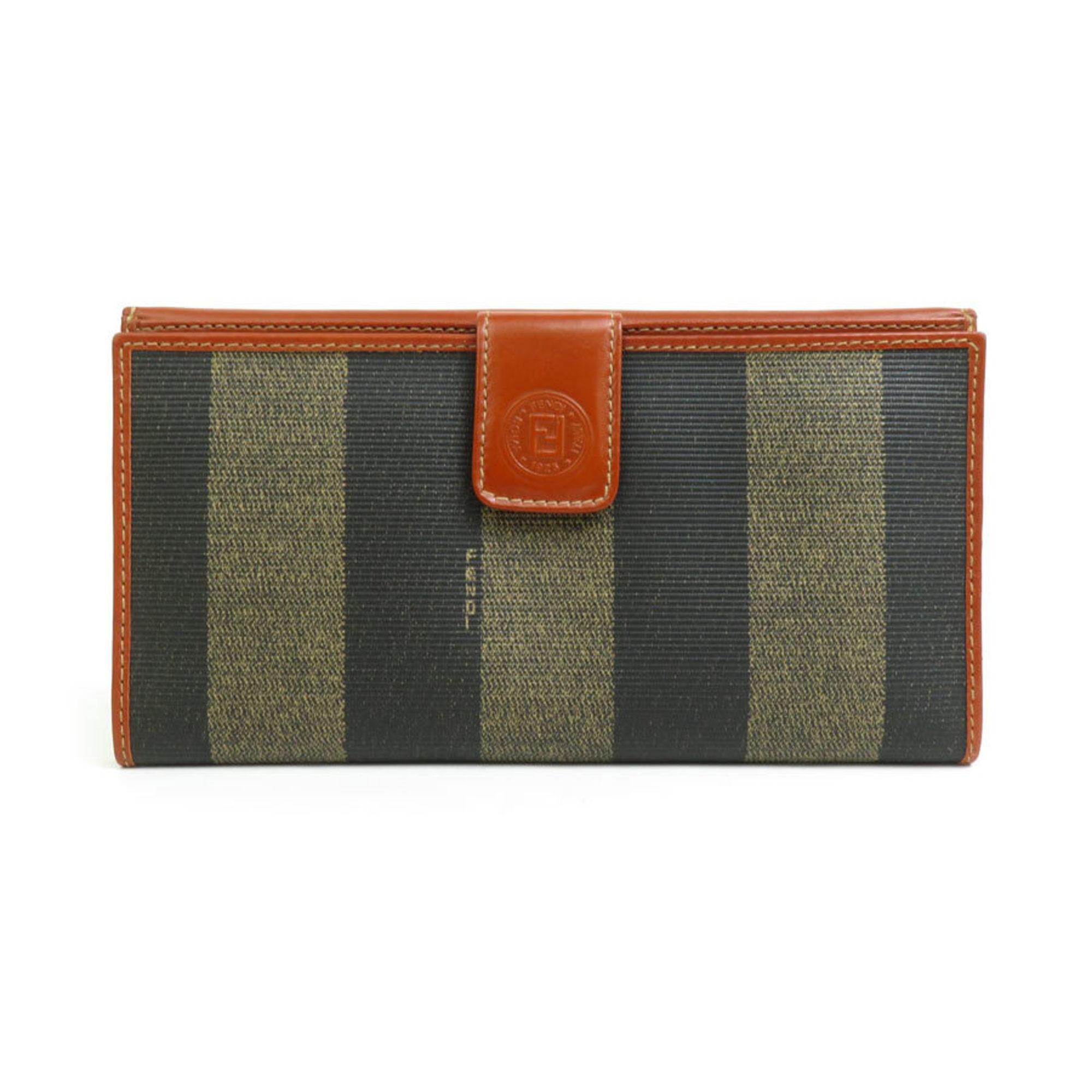 FENDI Bi-fold wallet Pecan PVC coated canvas/leather Brown Unisex h30215f