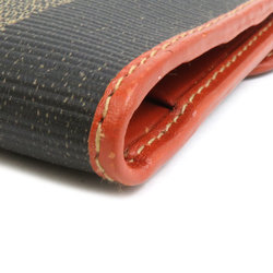 FENDI Bi-fold wallet Pecan PVC coated canvas/leather Brown Unisex h30215f