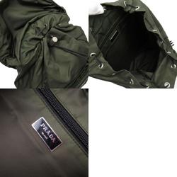 PRADA Backpack Nylon Khaki/Black Silver Men's w0149i