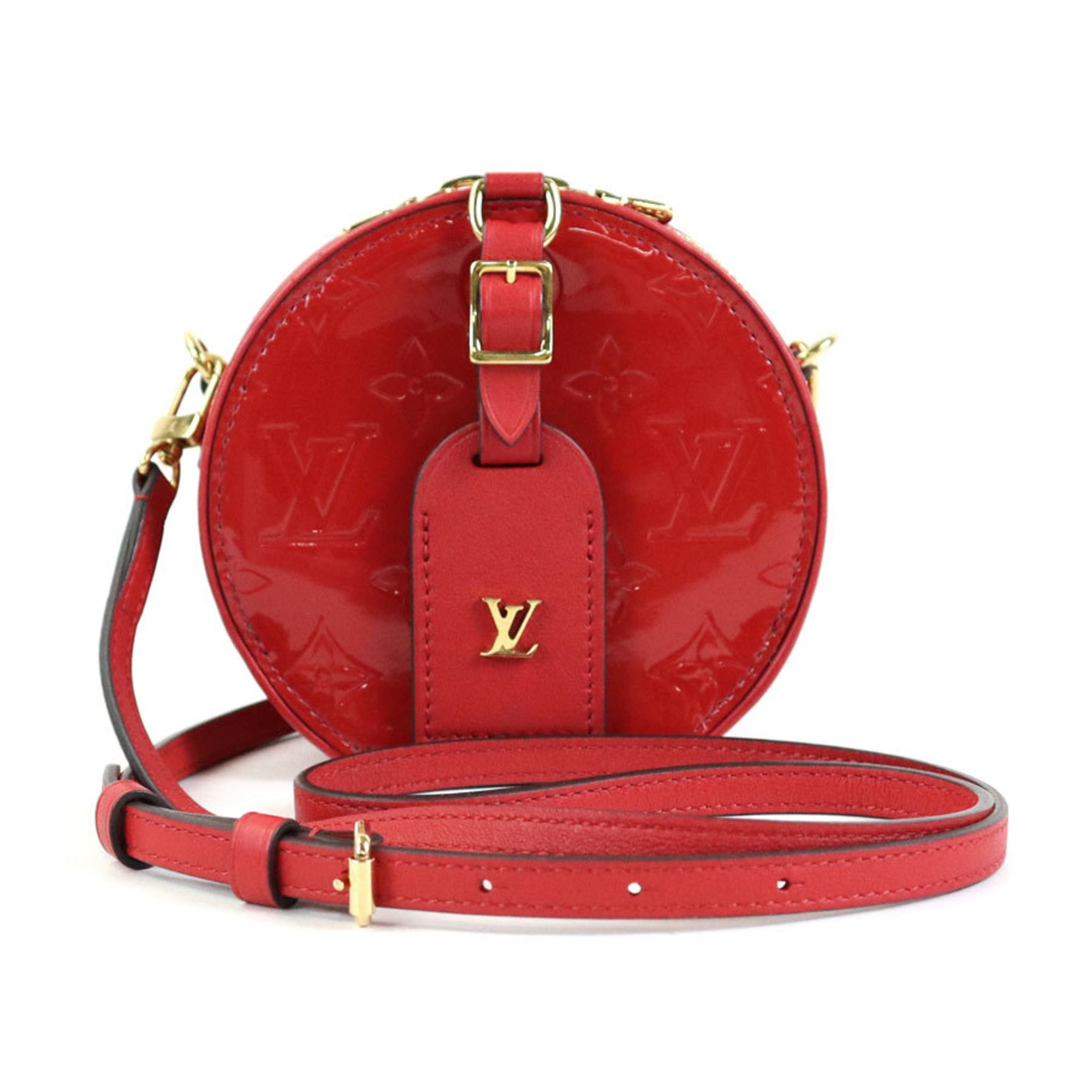 Louis Vuitton LOUIS VUITTON Shoulder Bag Monogram Vernis Boite Chapeau Rouge Women's M90498 99736f