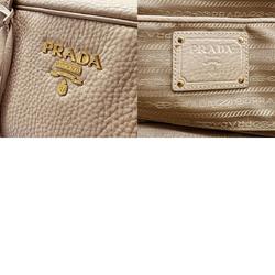 PRADA shoulder bag leather beige unisex BL0862 z0443