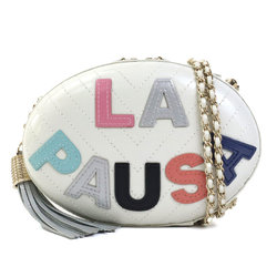 CHANEL Shoulder Bag LA PAUSA Leather/Metal Off-White/Gold Women's e58504f