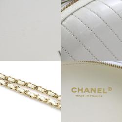 CHANEL Shoulder Bag LA PAUSA Leather/Metal Off-White/Gold Women's e58504f