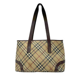 Burberry Shoulder Bag PVC Coated Canvas/Leather Beige x Brown Unisex z0563
