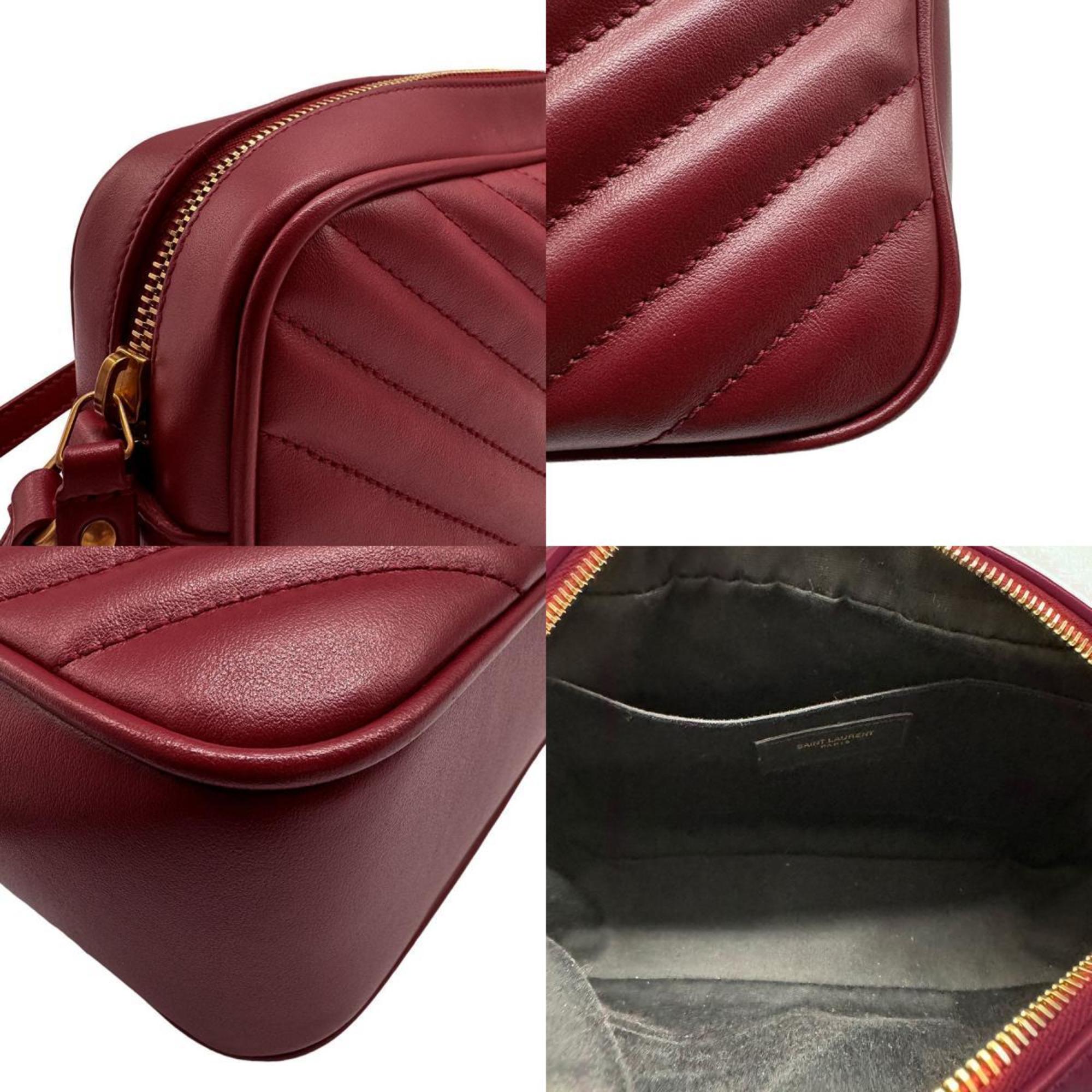 Saint Laurent shoulder bag leather red unisex 612544 z0458