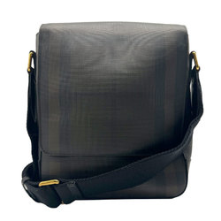 Burberry Shoulder Bag PVC Coated Canvas Dark Grey Men's z0503
