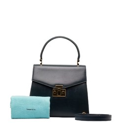 Tiffany handbag shoulder bag green leather ladies TIFFANY&Co.