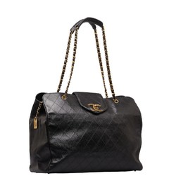 Chanel Supermodel Bag Coco Mark Chain Tote Black Leather Women's CHANEL