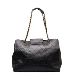 Chanel Supermodel Bag Coco Mark Chain Tote Black Leather Women's CHANEL