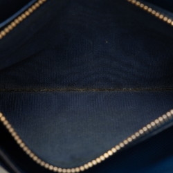 Prada Saffiano Long Wallet 1MH037 Black Navy Leather Women's PRADA