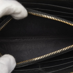 Prada Ribbon Saffiano Long Wallet L-Shaped Black Leather Women's PRADA