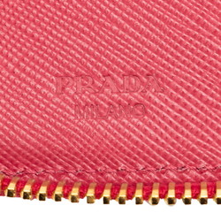 Prada Saffiano 6-ring round key case 1M0604 Pink leather Women's PRADA