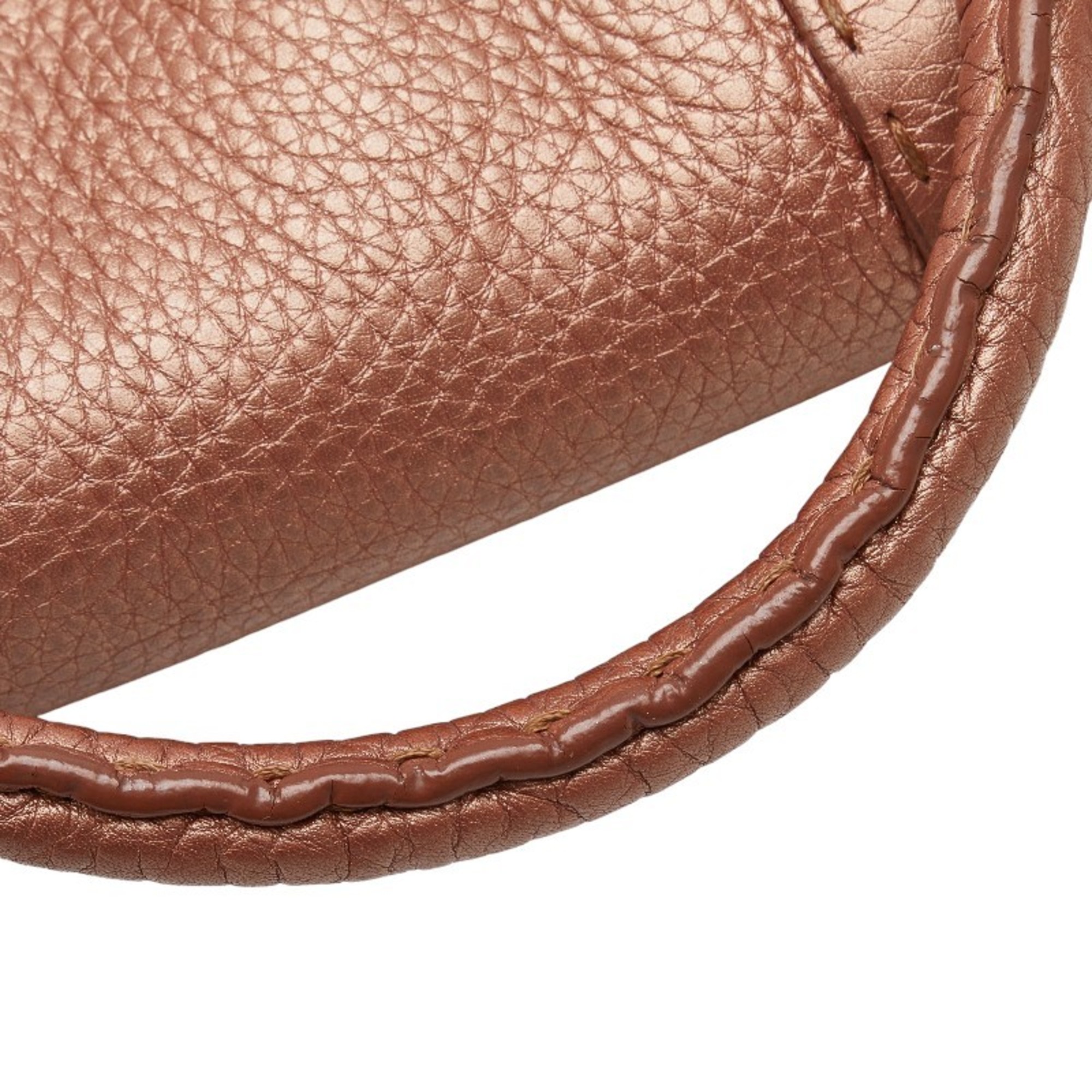 FENDI Selleria handbag pink gold leather women's