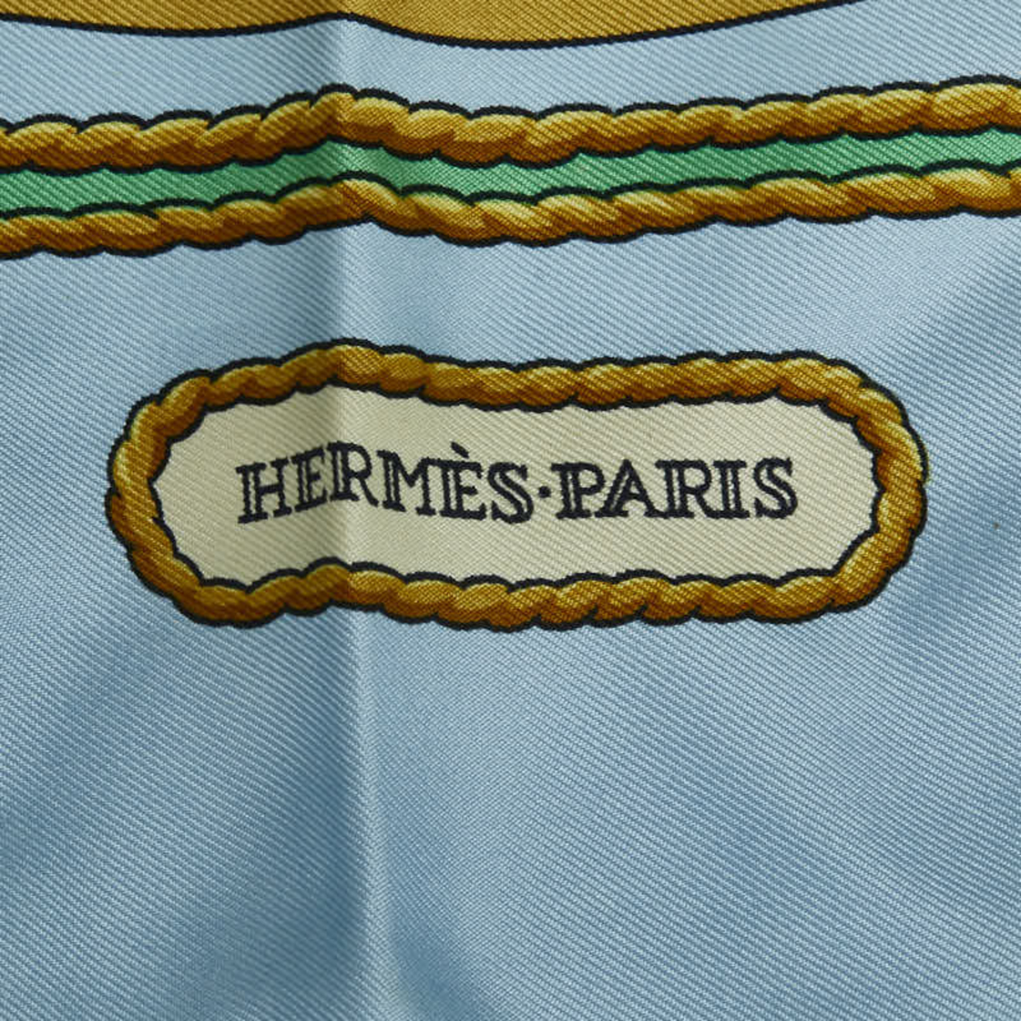 Hermes Carre 90 HOMMAGE A CHARLES GARNIER Tribute to Charles Garnier Scarf Muffler Sky Blue Gold Multicolor Silk Women's HERMES