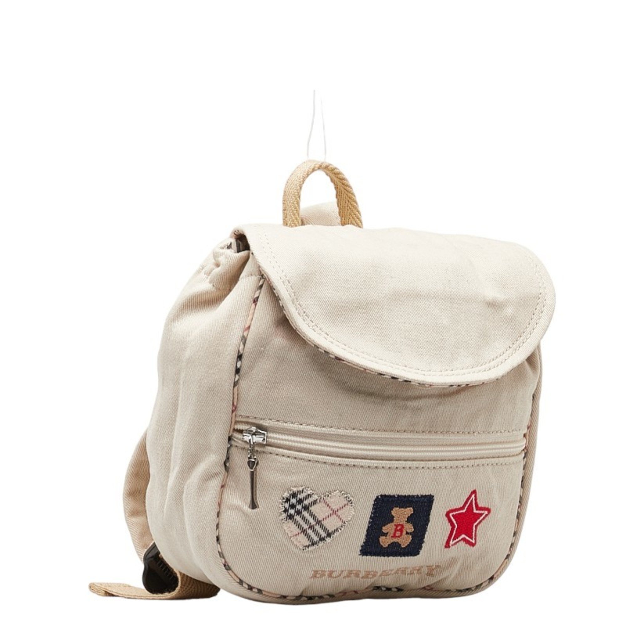 Burberry Nova Check Teddy Bear Star Heart Motif Backpack Beige Canvas Women's BURBERRY