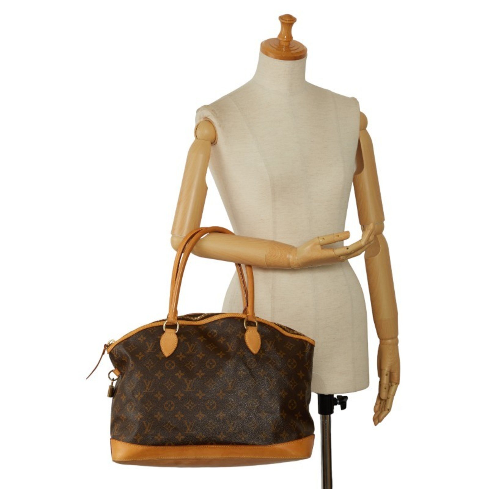 Louis Vuitton Monogram Lockit Horizontal Handbag M40104 Brown PVC Leather Women's LOUIS VUITTON