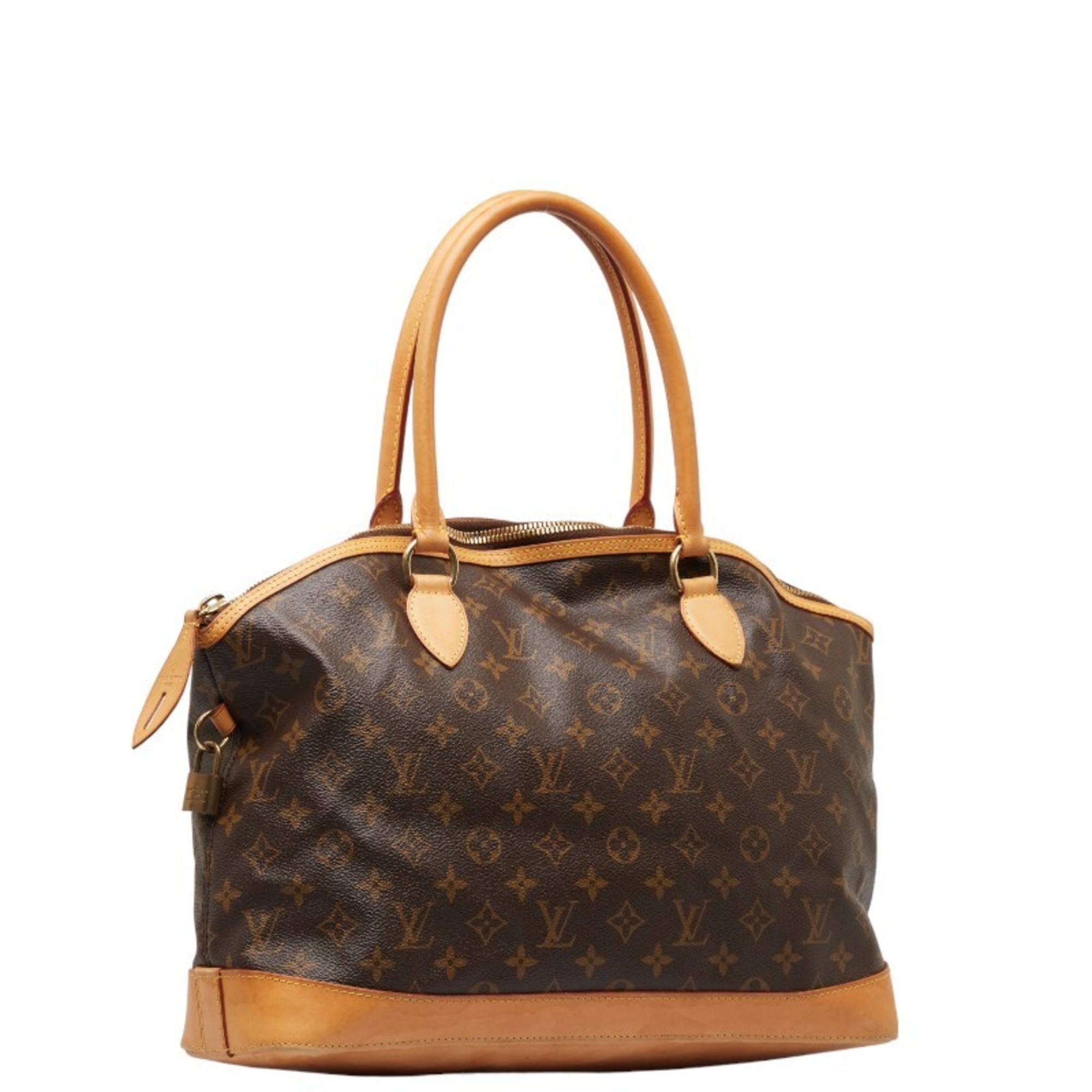 Louis Vuitton Monogram Lockit Horizontal Handbag M40104 Brown PVC Leather Women's LOUIS VUITTON